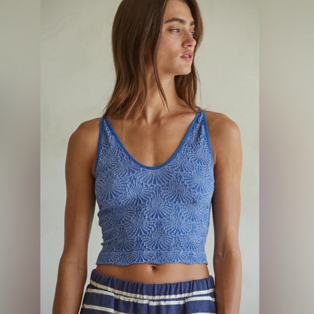 By Together Blue Textured Tank Top